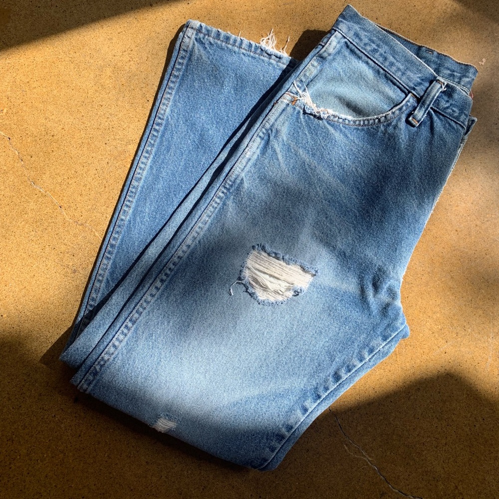 80s 90s Rustler Straight Leg Distressed Jeans ~ Vintage High Rise
